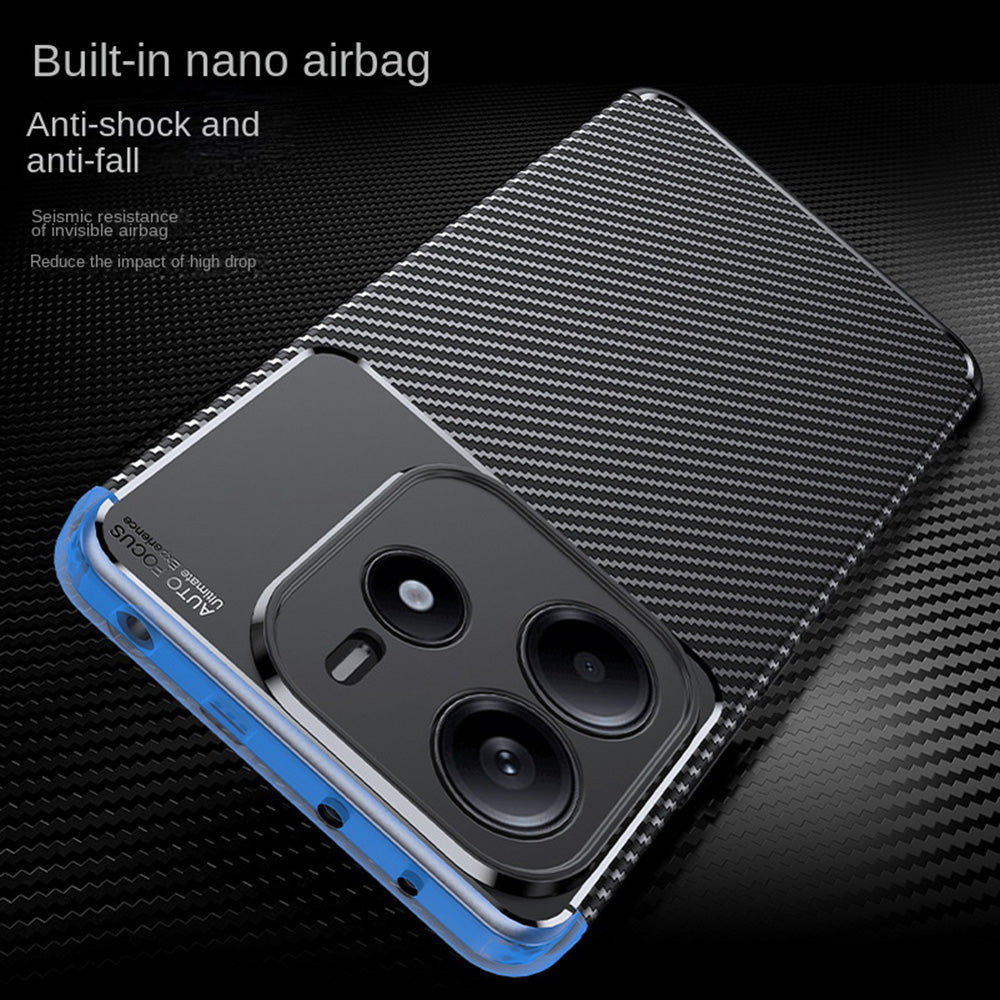 Futrola za Xiaomi Redmi Note 14 5G, Techsuit, CarbonFiber, Crna