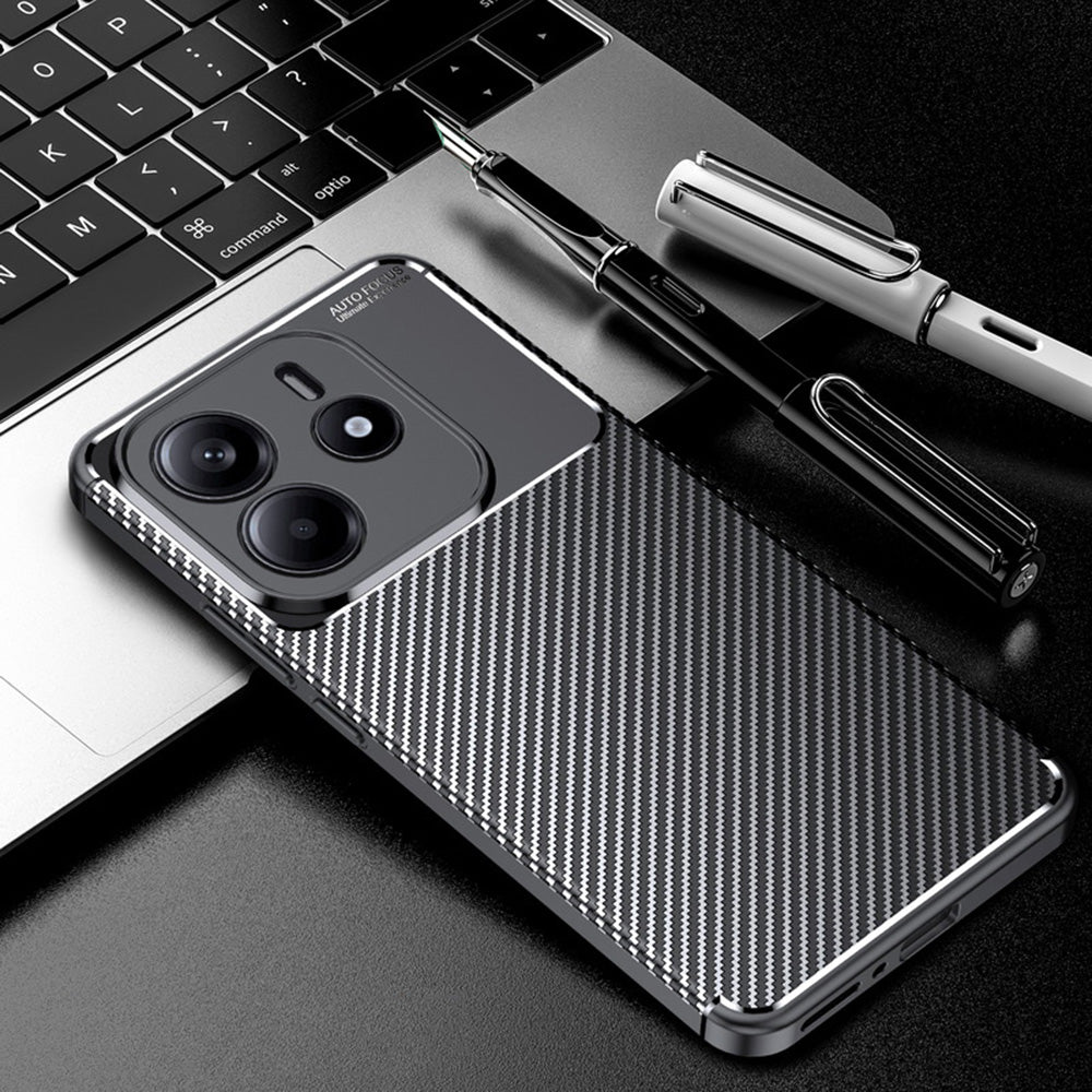 Futrola za Xiaomi Redmi Note 14 5G, Techsuit, CarbonFiber, Crna