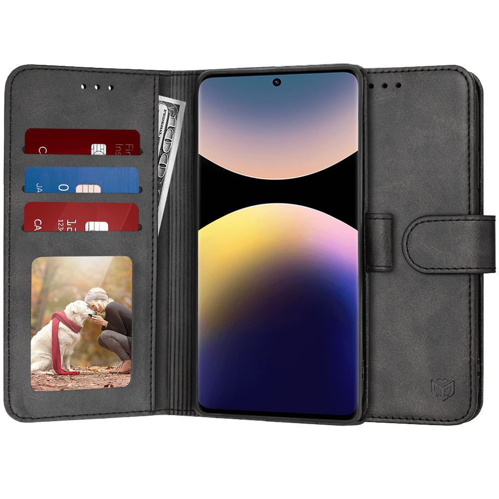 Futrola za Xiaomi Redmi Note 14 Pro 4G, Techsuit, Diary Book, Crna