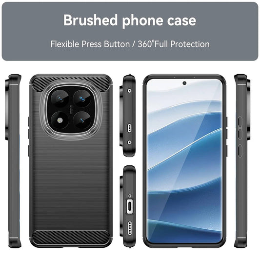 Futrola za Xiaomi Redmi Note 14 Pro+ 5G, Techsuit, Karbon, Crna