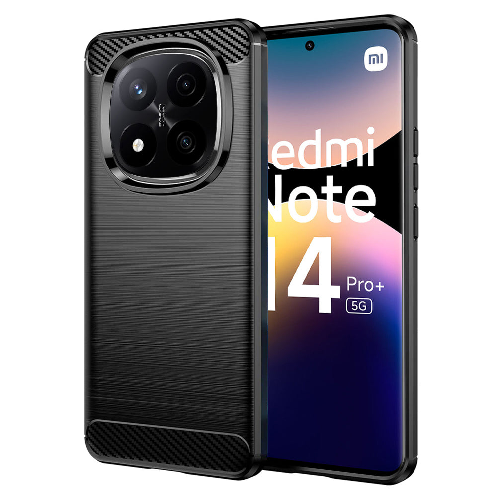 Futrola za Xiaomi Redmi Note 14 Pro+ 5G, Techsuit, Karbon, Crna