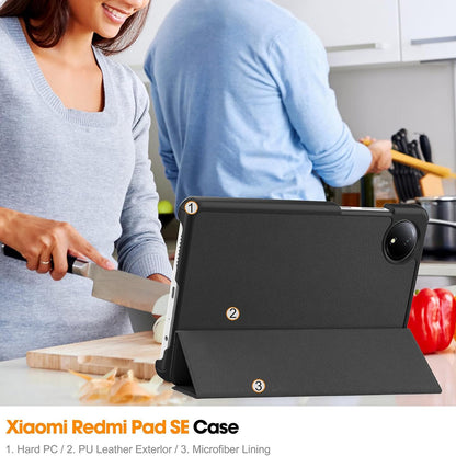 Futrola za Xiaomi Redmi Pad SE 8.7, Techsuit, FoldPro, Crna