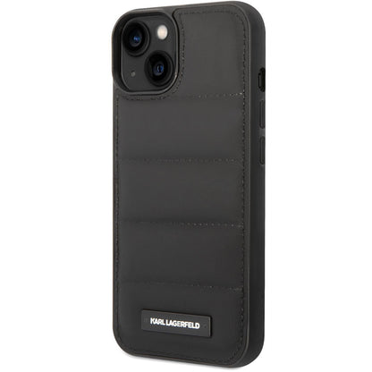 Futrola za Apple iPhone 14 Plus, Karl Lagerfeld, Quilted Puffy Metal Logo, Crna