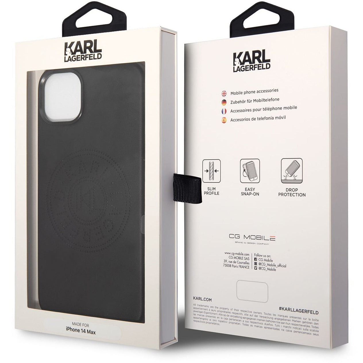 Futrola za Apple iPhone 14 Plus, Karl Lagerfeld, Perforated Logo, Crna