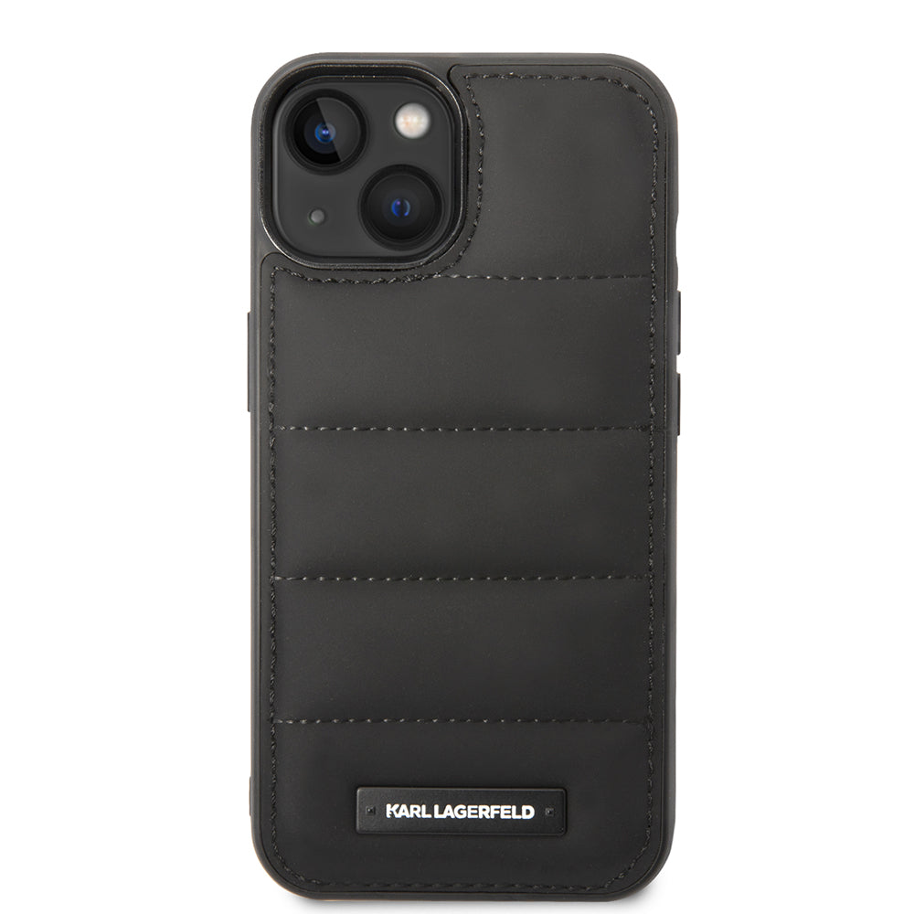 Futrola za Apple iPhone 14 Plus, Karl Lagerfeld, Quilted Puffy Metal Logo, Crna