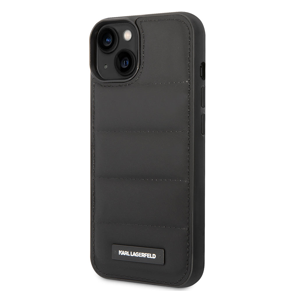 Futrola za Apple iPhone 14 Plus, Karl Lagerfeld, Quilted Puffy Metal Logo, Crna