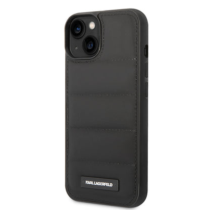 Futrola za Apple iPhone 14 Plus, Karl Lagerfeld, Quilted Puffy Metal Logo, Crna