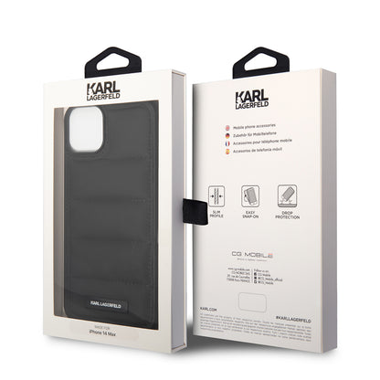 Futrola za Apple iPhone 14 Plus, Karl Lagerfeld, Quilted Puffy Metal Logo, Crna