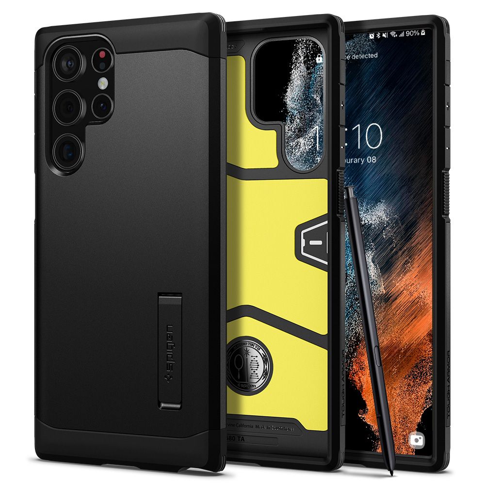 Futrola za Samsung Galaxy S22 Ultra 5G S908, Spigen, Tough Armor, Crna ACS03923
