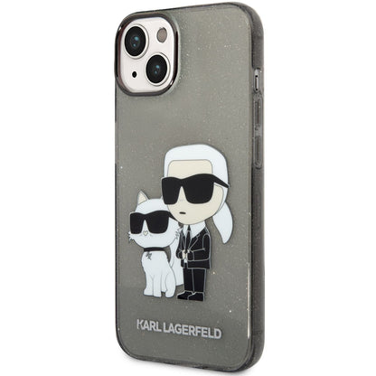 Futrola za Apple iPhone 14 Plus, Karl Lagerfeld, IML Glitter Karl and Choupette NFT, Crna