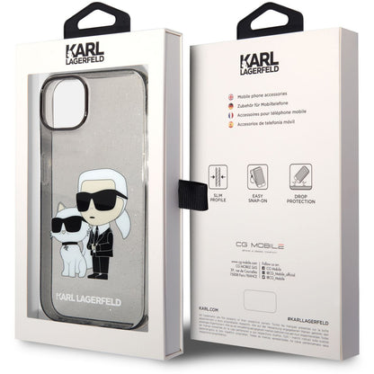 Futrola za Apple iPhone 14 Plus, Karl Lagerfeld, IML Glitter Karl and Choupette NFT, Crna
