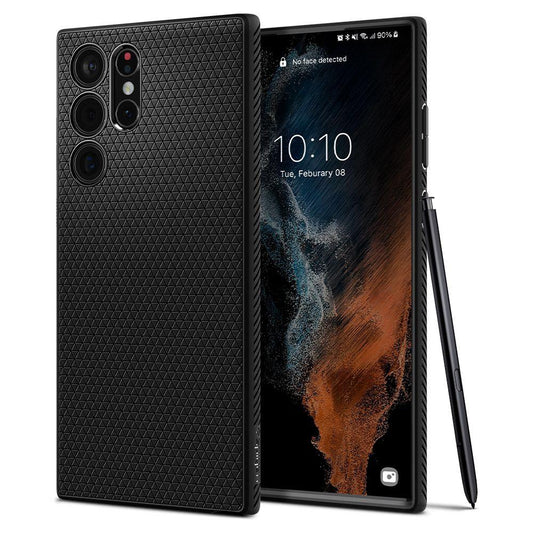 Futrola za Samsung Galaxy S22 Ultra 5G S908, Spigen, Liquid Air Matte, Crna ACS03915