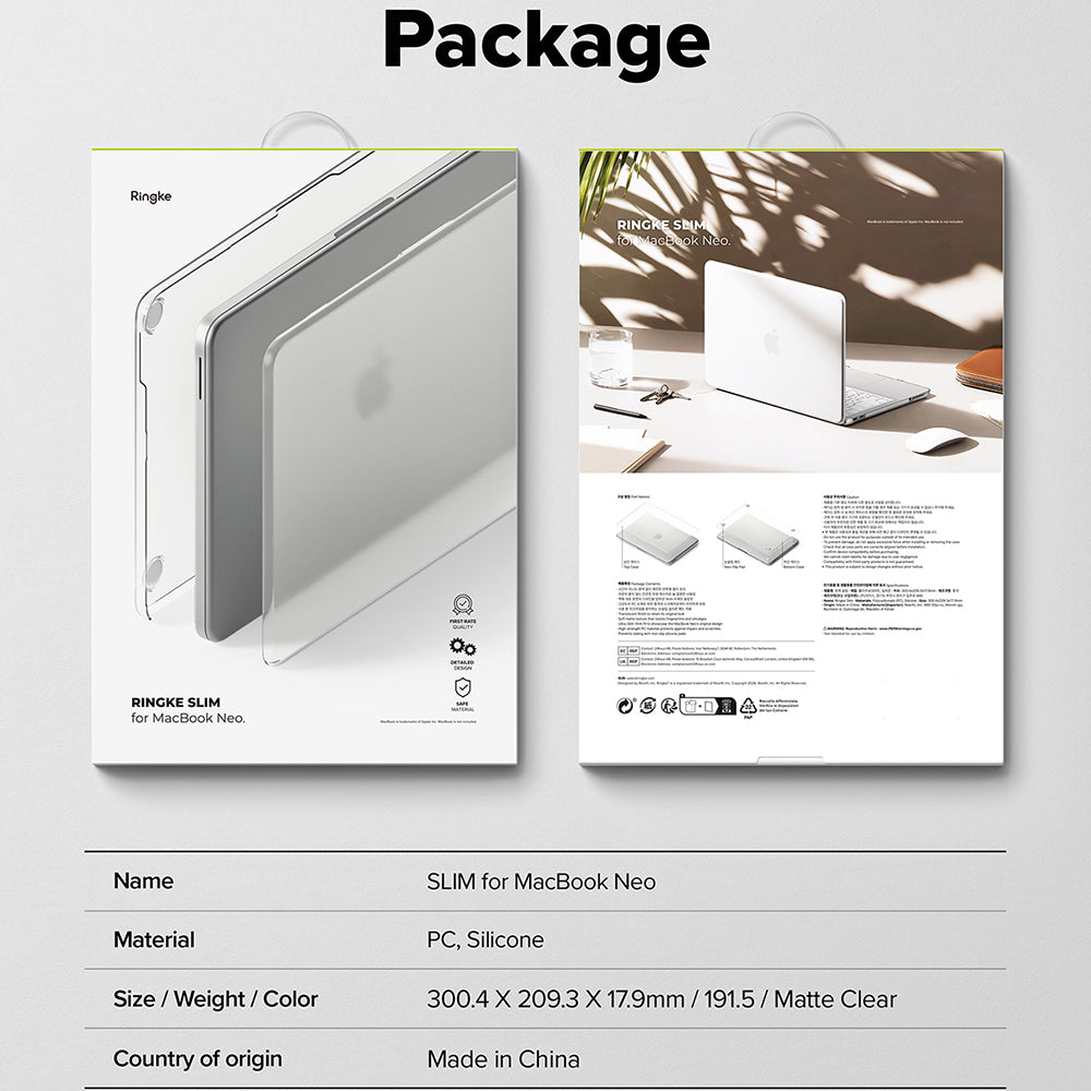 Ringke Slim futrola za Apple MacBook Neo 13 inča, mat providna.