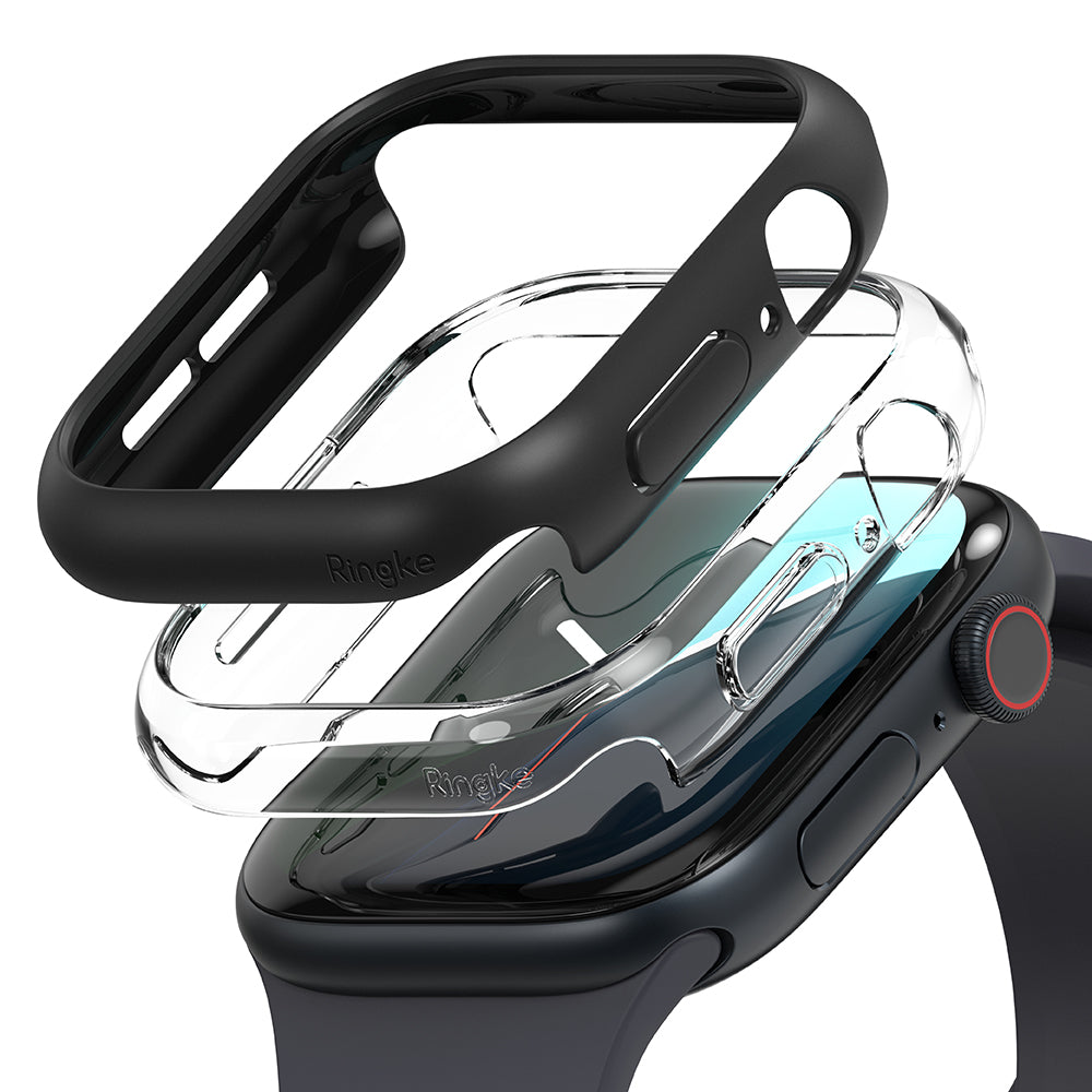 Ringke Slim futrola za Apple Watch Series 10 / 11 46mm, Set 2 komada, Mat Crna / Providna