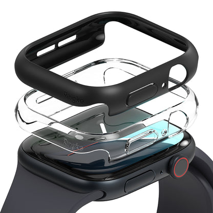 Ringke Slim futrola za Apple Watch Series 10 / 11 46mm, Set 2 komada, Mat Crna / Providna