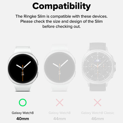 Ringke Slim futrola za Samsung Galaxy Watch8 40mm, Set 2 komada, Mat Crna
