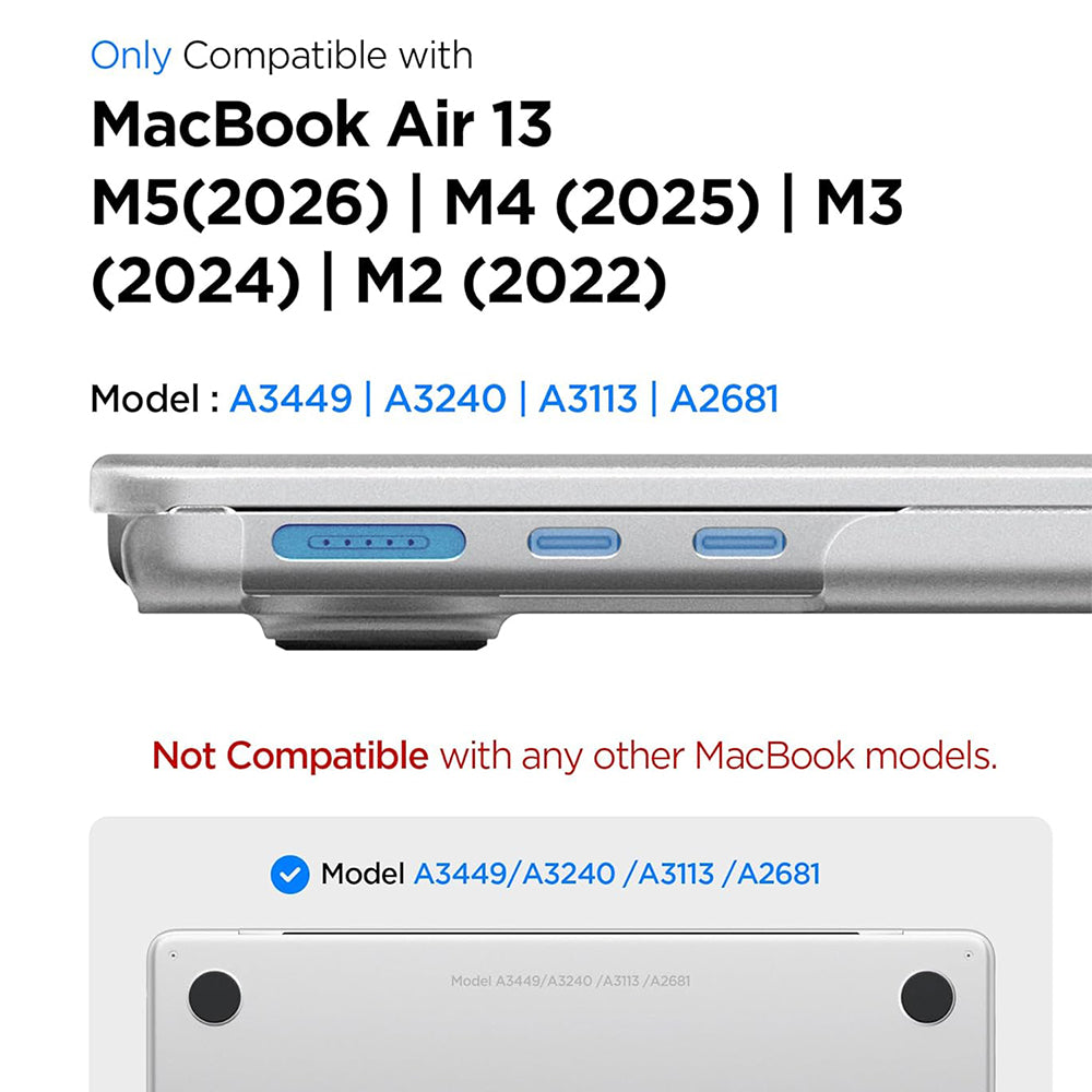 Futrola Spigen Airskin za Apple MacBook Air 13inch (2026) / (2025) / (2024) / (2022), Providna Satenska ACS11530