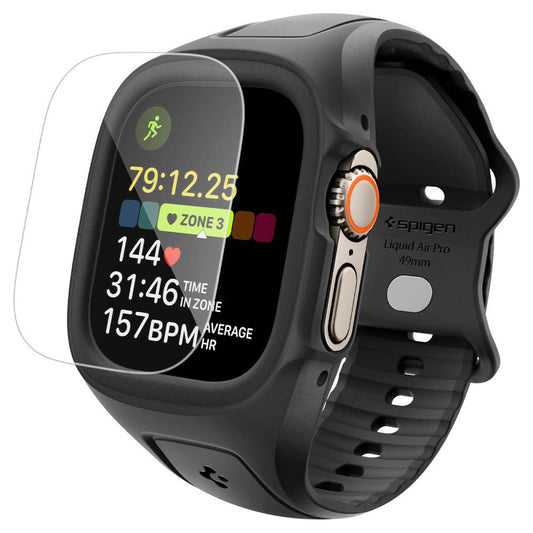 Futrola Spigen Liquid Air Pro with Screen Protector za Apple Watch Ultra Series, Crna Mat ACS11416