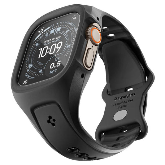 Futrola Spigen Liquid Air Pro with Screen Protector za Apple Watch Ultra Series, Crna Mat ACS11416