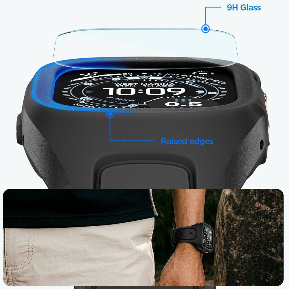 Futrola Spigen Liquid Air Pro with Screen Protector za Apple Watch Ultra Series, Crna Mat ACS11416