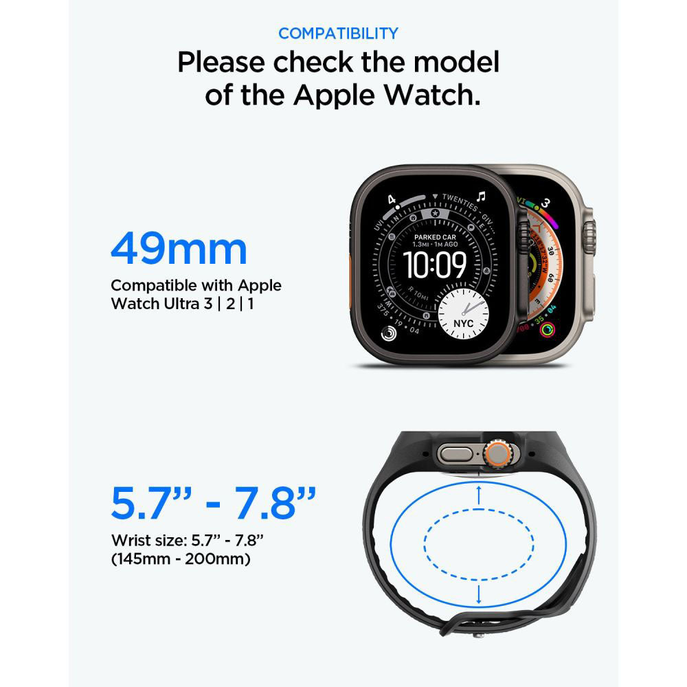 Futrola Spigen Liquid Air Pro with Screen Protector za Apple Watch Ultra Series, Crna Mat ACS11416