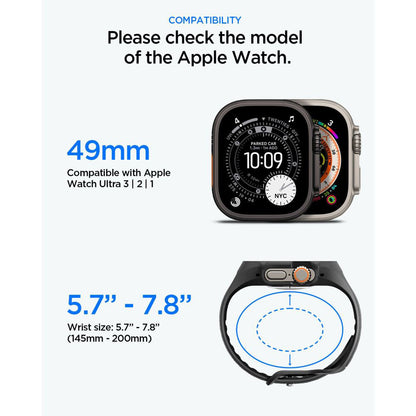 Futrola Spigen Liquid Air Pro with Screen Protector za Apple Watch Ultra Series, Crna Mat ACS11416