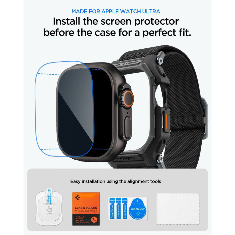 Futrola Spigen Lite Fit Pro sa zaštitnim staklom za Apple Watch Ultra Series, Crna Mat ACS11415