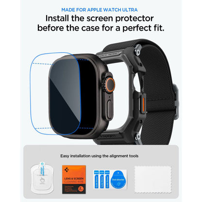 Futrola Spigen Lite Fit Pro sa zaštitnim staklom za Apple Watch Ultra Series, Crna Mat ACS11415
