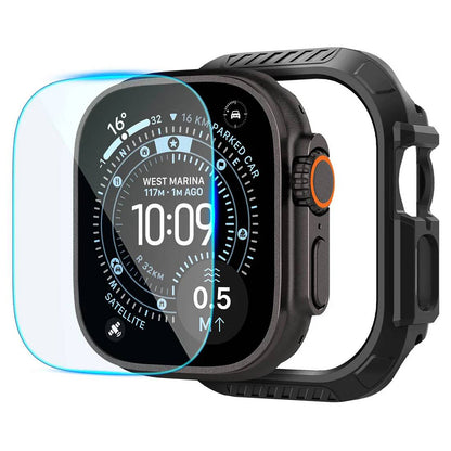 Spigen Lock Fit maska sa zaštitnim staklom za Apple Watch Ultra Series, crna ACS12054