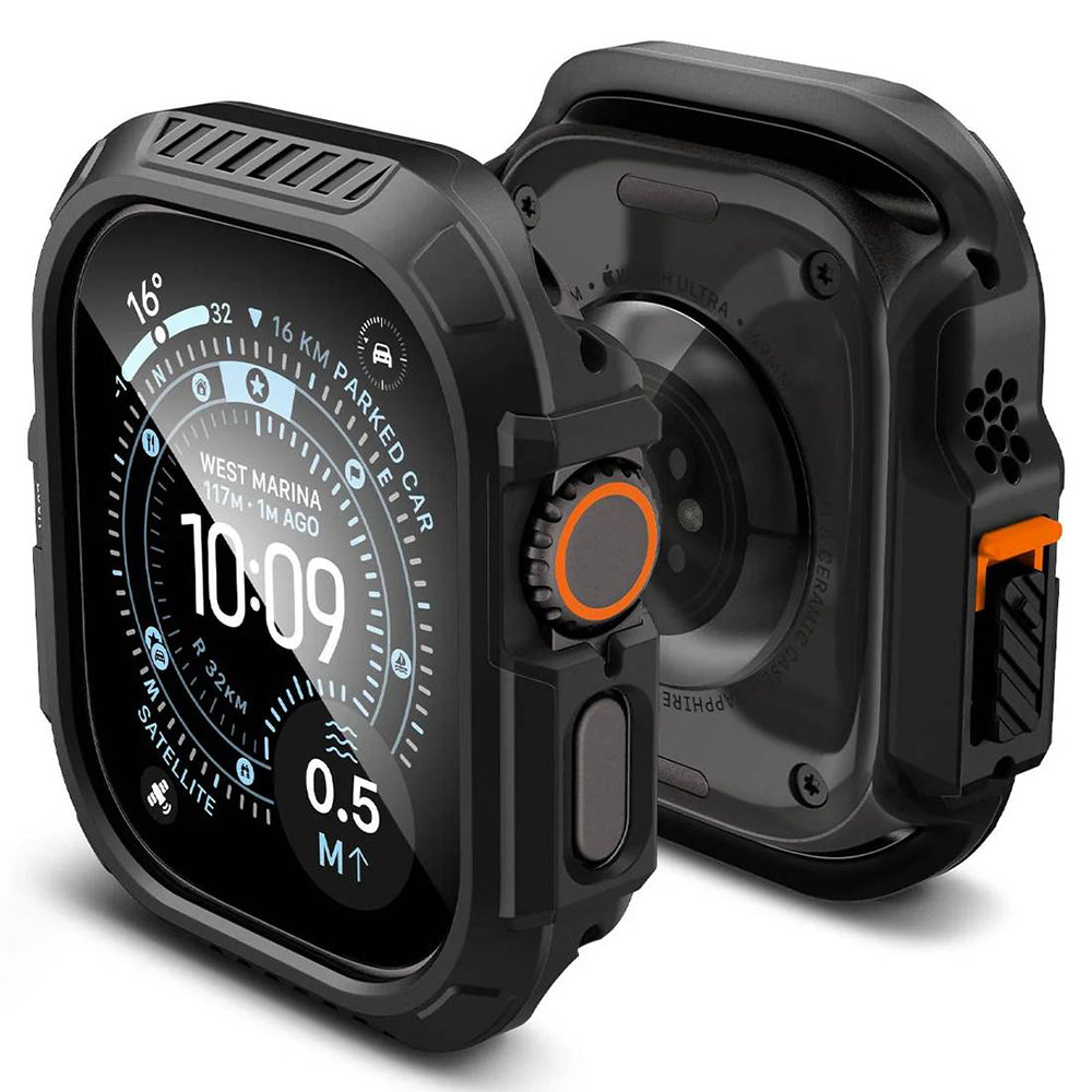 Spigen Lock Fit maska sa zaštitnim staklom za Apple Watch Ultra Series, crna ACS12054