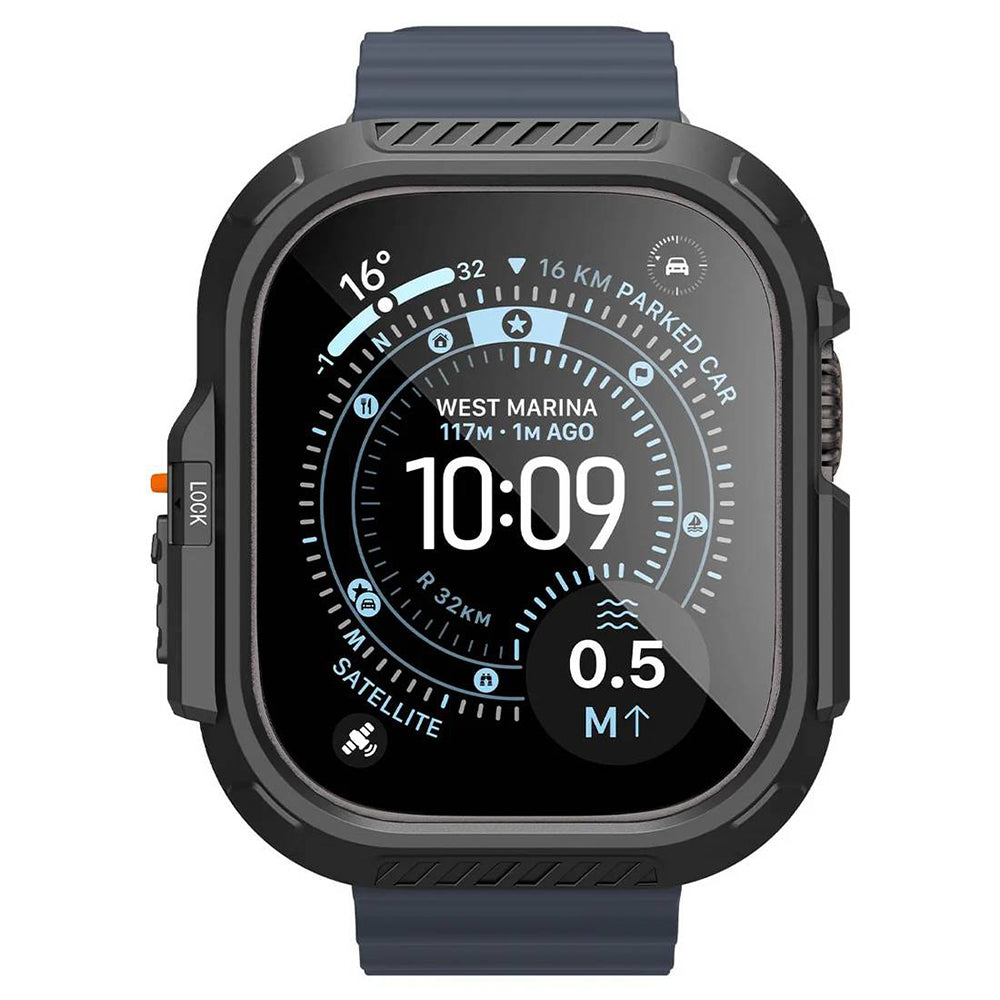 Spigen Lock Fit maska sa zaštitnim staklom za Apple Watch Ultra Series, crna ACS12054