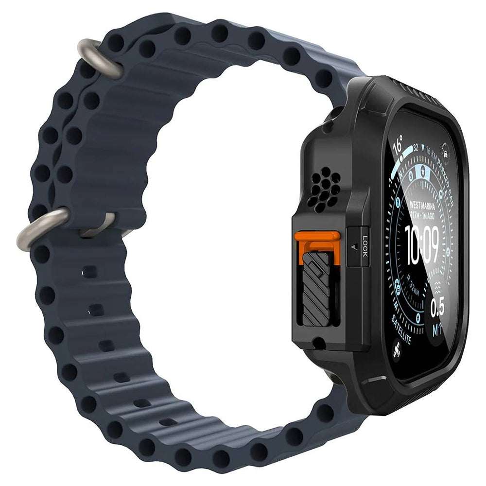 Spigen Lock Fit maska sa zaštitnim staklom za Apple Watch Ultra Series, crna ACS12054
