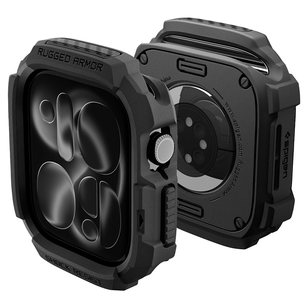 Futrola Spigen Rugged Armor za Apple Watch Series 12 46mm, Crna Mat ACS11886