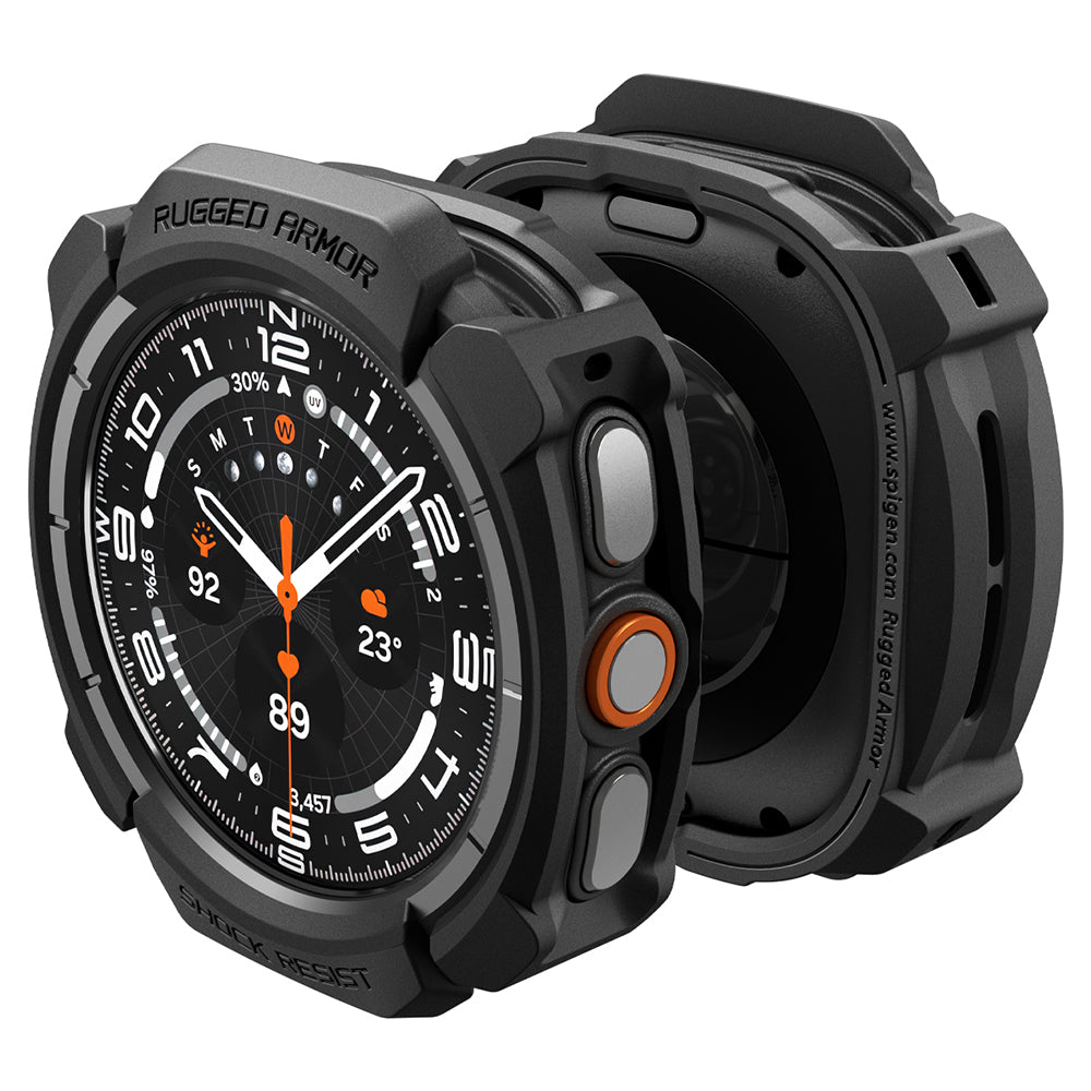 Futrola Spigen Rugged Armor za Samsung Galaxy Watch Ultra2, Crna Mat ACS11611