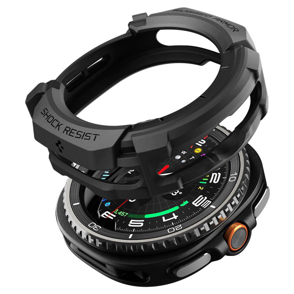 Futrola Spigen Rugged Armor za Samsung Galaxy Watch8 Classic, Mat Crna ACS10012
