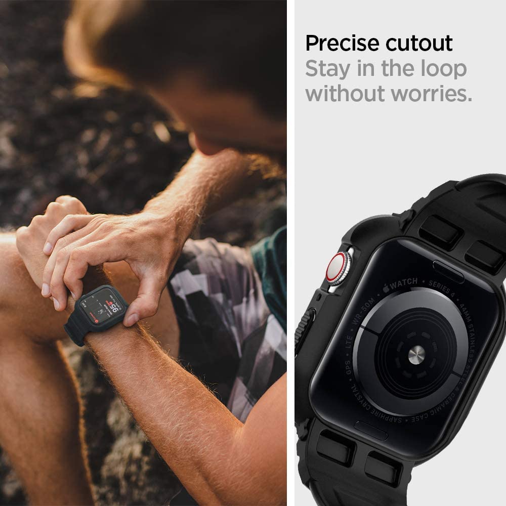 Futrola Spigen Rugged Armor Pro za Apple Watch 44mm Series, Crna 062CS25324