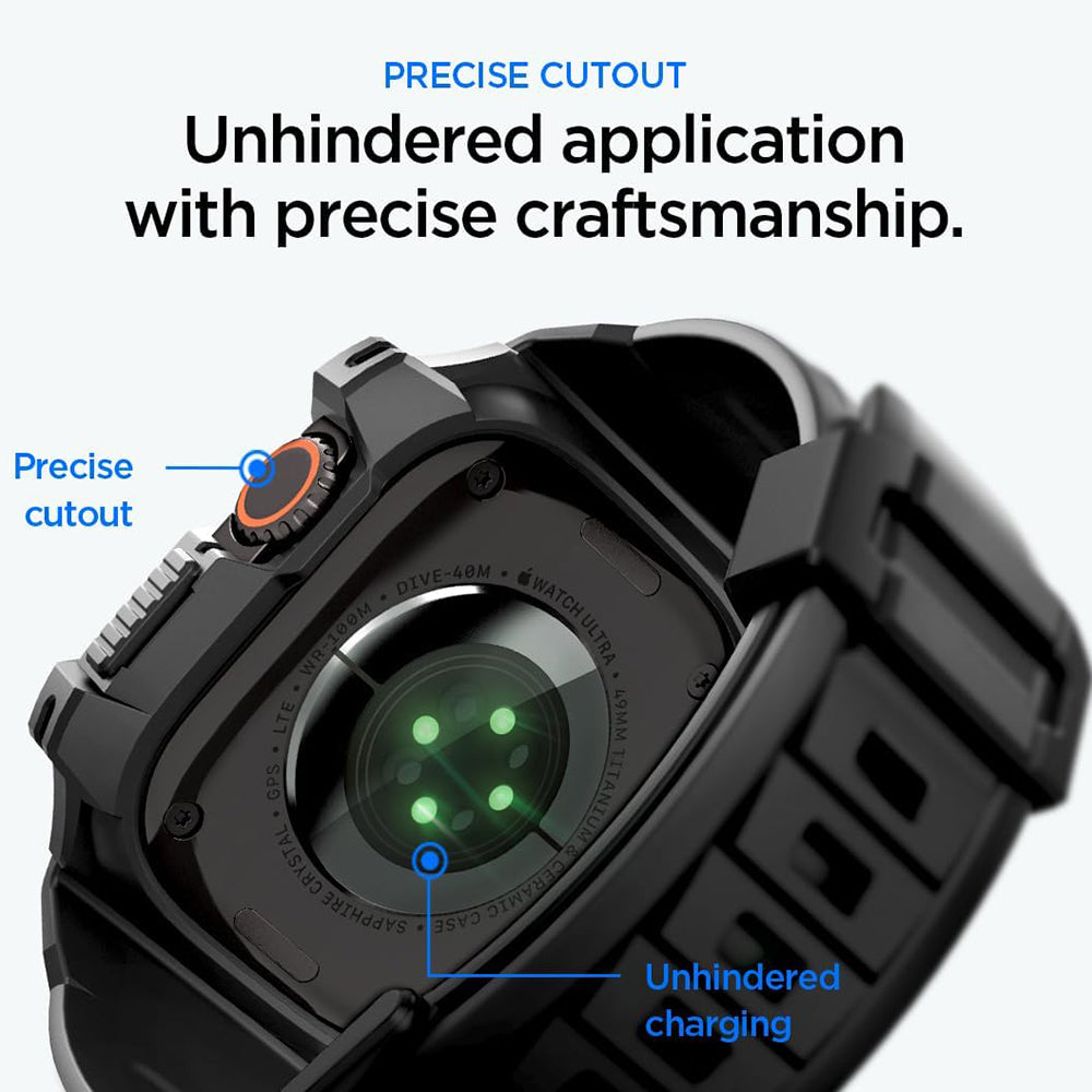 Spigen Rugged Armor Pro futrola sa zaštitom za ekran za Apple Watch Ultra Series, crna ACS12053