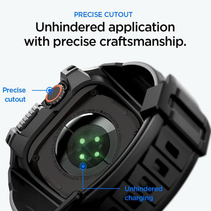 Spigen Rugged Armor Pro futrola sa zaštitom za ekran za Apple Watch Ultra Series, crna ACS12053