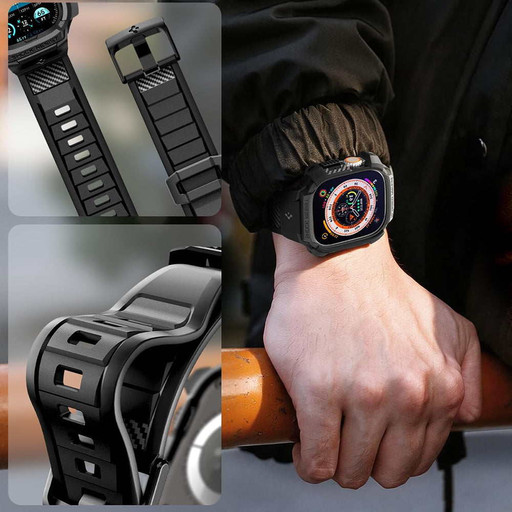 Spigen Rugged Armor Pro futrola sa zaštitom za ekran za Apple Watch Ultra Series, crna ACS12053