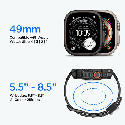 Spigen Rugged Armor Pro futrola sa zaštitom za ekran za Apple Watch Ultra Series, crna ACS12053