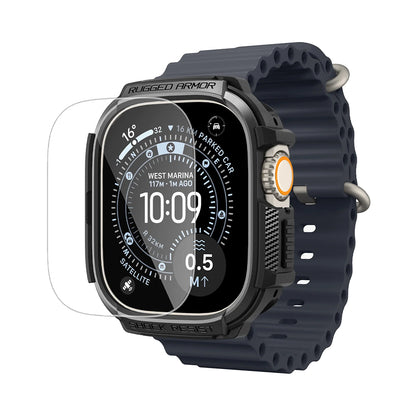 Futrola Spigen Rugged Armor sa zaštitnikom ekrana za Apple Watch Ultra Series, Crna ACS11414