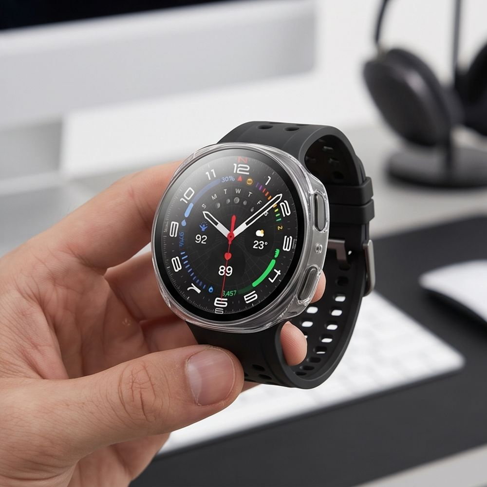 Futrola Tech-Protect Defense za Samsung Galaxy Watch9 / Watch8 40mm, Set 2 komada, Crna / Providna
