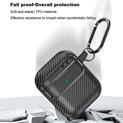 Futrola Techsuit CarbonFiber za Apple AirPods Gen 2 / Gen 1, Crna