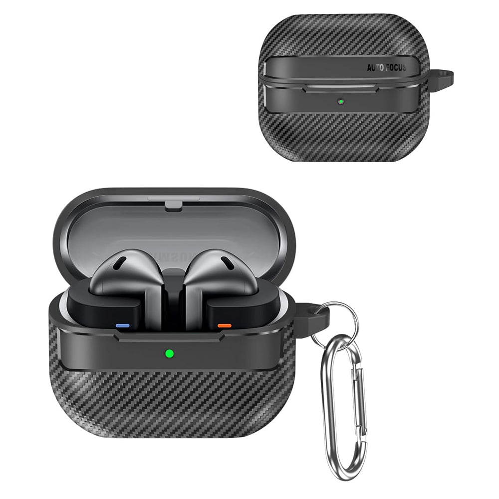 Futrola Techsuit CarbonFiber za Samsung Galaxy Buds3 FE / Buds3 Pro / Buds3, Crna