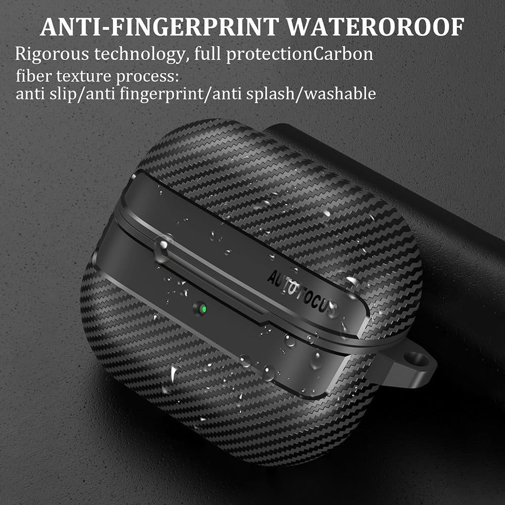 Futrola Techsuit CarbonFiber za Samsung Galaxy Buds3 FE / Buds3 Pro / Buds3, Crna