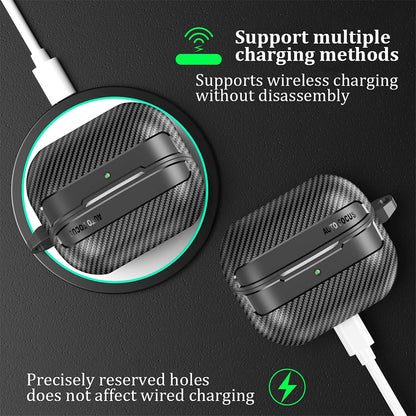 Futrola Techsuit CarbonFiber za Samsung Galaxy Buds3 FE / Buds3 Pro / Buds3, Crna