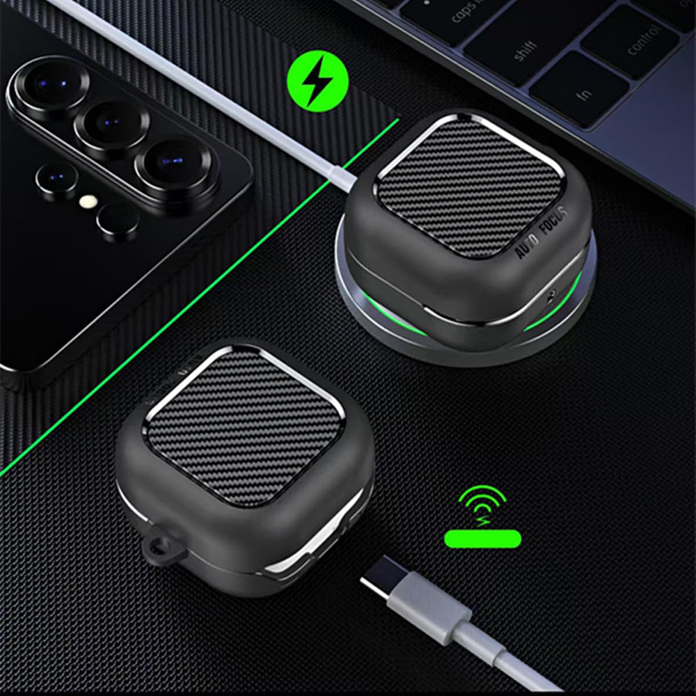 Futrola Techsuit CarbonFiber za Samsung Galaxy Buds4 / Buds4 Pro, Crna