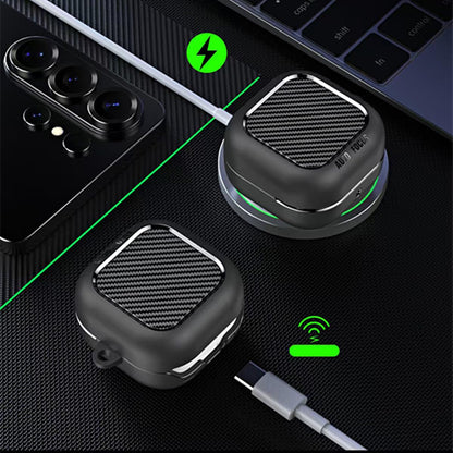 Futrola Techsuit CarbonFiber za Samsung Galaxy Buds4 / Buds4 Pro, Crna
