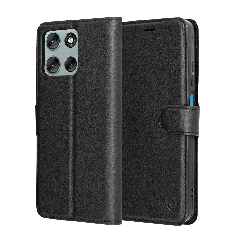 Futrola za Motorola Moto G56, Techsuit, Leather Folio, Crna