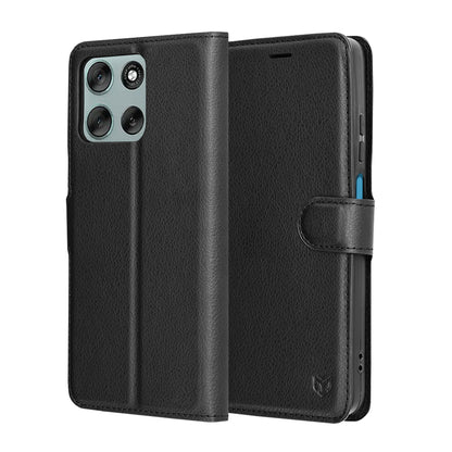 Futrola za Motorola Moto G56, Techsuit, Leather Folio, Crna